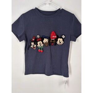 3D Mickey Mouse Friends Disney Fan Cartoon Kidcore Sz L Top Vacation Embroidered